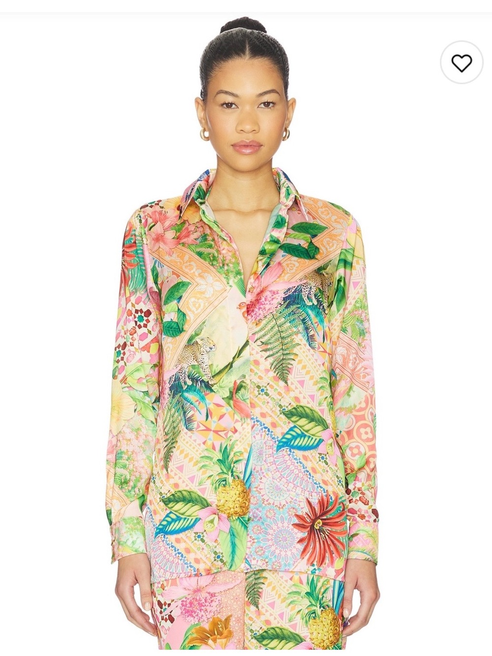 Vibrant tropical print bathing suit cover up